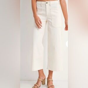 Just Black Denim Chalked Up Cropped Wide Leg Jean